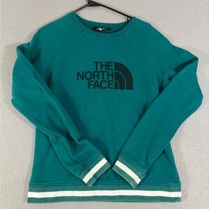 The North Face Crewneck Sweatshirt Womens Medium Green Logo Pullover
